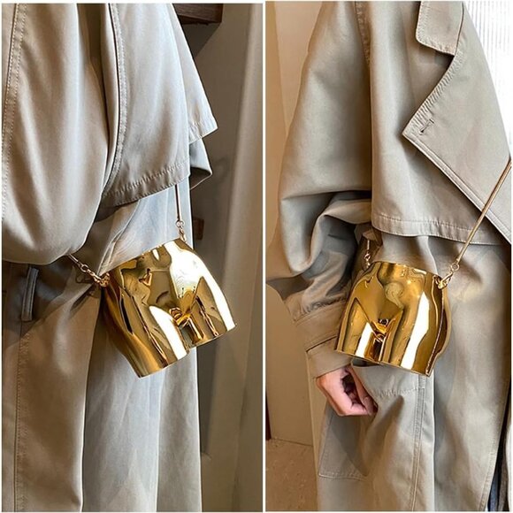 Mini Silver Acrylic Evening Clutch Purse Women Crossbody Soft Shoulder Bag - Picture 2 of 6